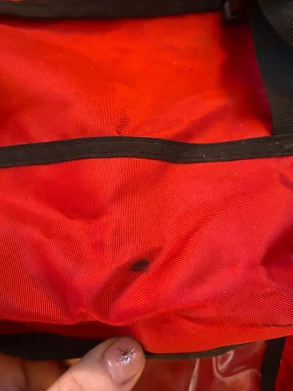 Vintage 90s LL Bean Deluxe Continental Rucksack 33L Medium Red Black Leather